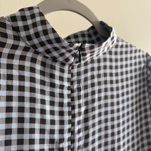 NWT GANNI | Gingham Puff Sleeve Shift Minidress In Brunnera Blue | Size 38 (US6) - Picture 10 of 14